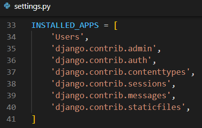 Lista INSTALLED_APPS