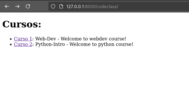 Nova home, com cursos