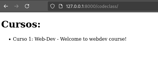 Apenas um curso na lista